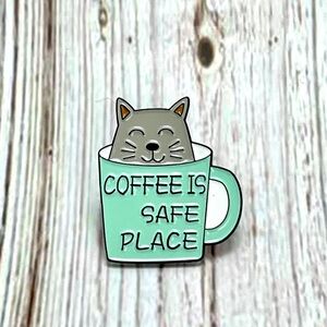 NEW Coffee Theme Enamel Pins Custom Cup Cats Animal Brooches